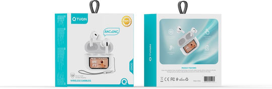 Tuqin QW20 Pro In-ear Bluetooth Handsfree Ακουστικά με Θήκη Φόρτισης Λευκά