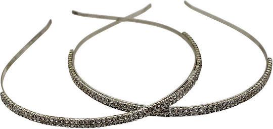 Haar Stirnbänder Silber Strass 4omo242