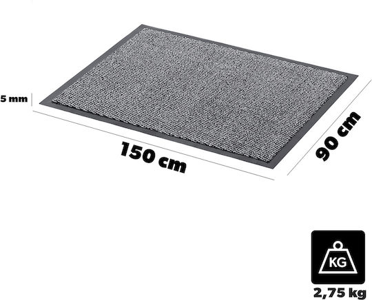Kadax Pată de Intrare Antiderapant Gri 150x90cm Grosime 5mm