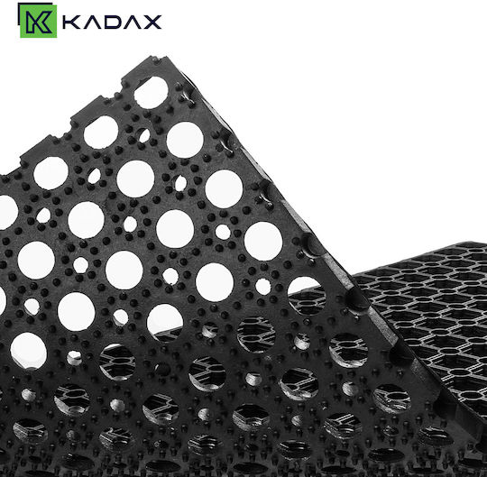 Kadax Входен Неслизаш Килим от Каучук Черен 80x50см Дебелина 22мм