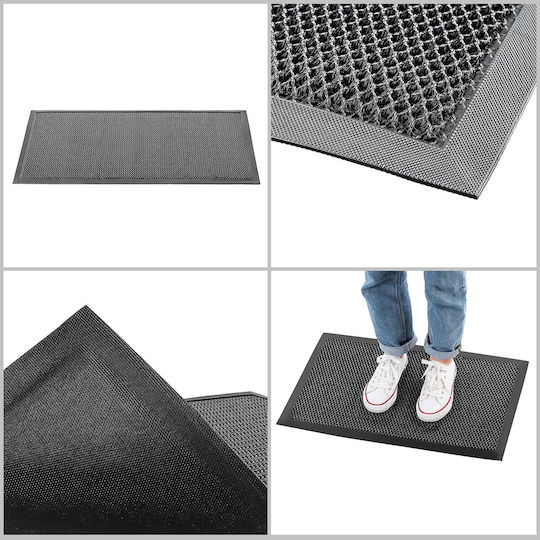 Kadax Covoraș De Intrare Antiderapant Din Cauciuc Negru 70x45cm Grosime 10mm