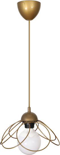 Megapap Zufash Κρεμαστό Φωτιστικό Χρυσό με Ντουί E27 25x25x60εκ.