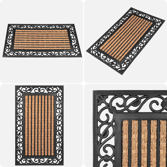 Kadax Kadax Fußmatte aus Kokosnuss mit Rutschfestem Untergrund Schwarz 45x75cm Dicke 10mm