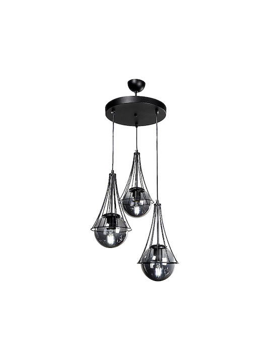 Megapap Jahanvi Κρεμαστό Φωτιστικό Μαύρο με Ντουί E27 40x40x90εκ.