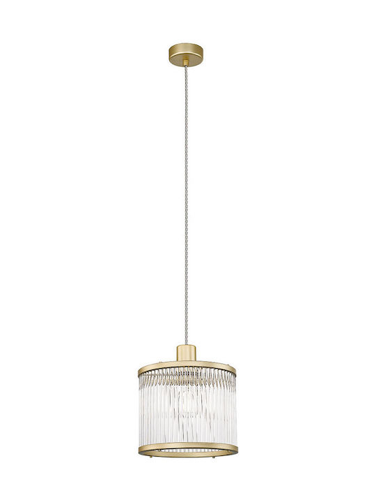 Viokef Karolina Pendant Light Gold with Crystals for Socket E27 22x220cm