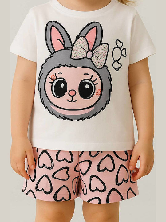 Kids Set with Shorts Summer 2 Pieces White