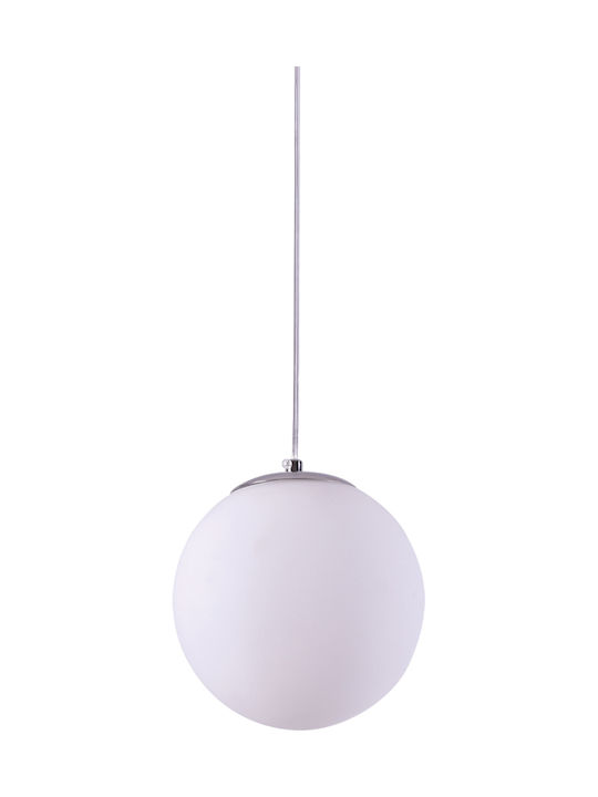 Home Lighting Alessia Pendant Light White Ball with Socket E27 30cm