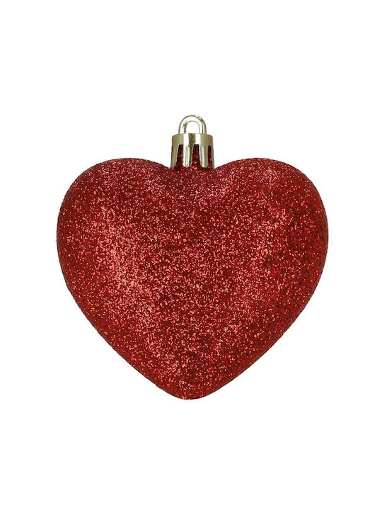 Set 16 Herzförmige Dekorative Kunststoffkugeln 4-7 Cm Rote