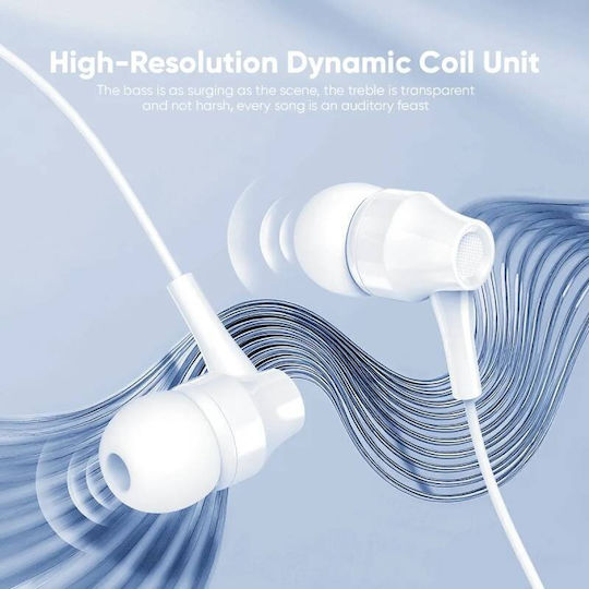 Vidvie In-ear Handsfree Ακουστικά με Βύσμα USB-C Λευκό