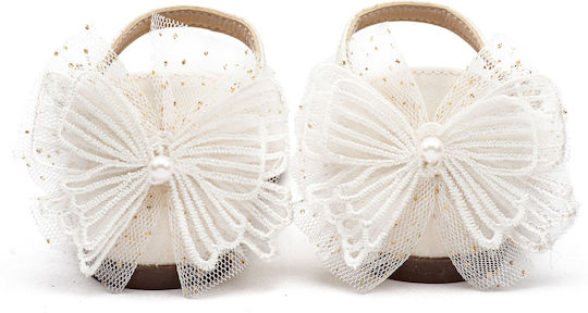 Babywalker Ecru Baptism Leather Pumps