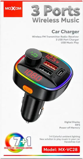 Moxom FM Transmitter Car with Bluetooth USB