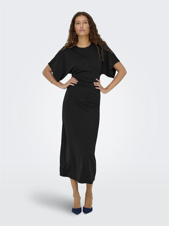 Maxi Φόρεμα Κοντομάνικο Black