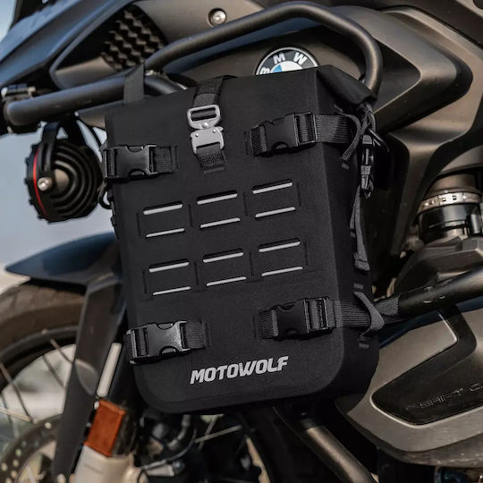 Waterproof Motorcycle Bag 8l Motowolf – Crash Bar Side Tail Bag – Black 7015b