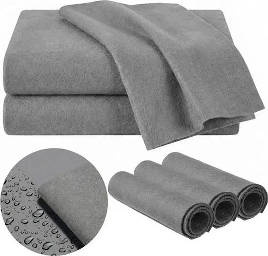 Microfiber Ruhhy Car Microfiber Cloths for Windows 280gsm Gray 40x30cm 3 Pieces