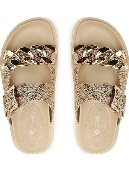 Fatema Γυναικεία Σανδάλια Flatforms Μπεζ