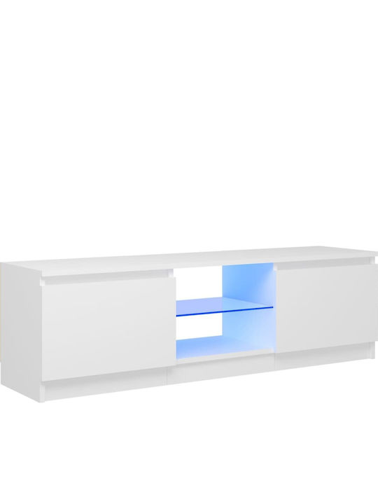 TV Stand with LED Lighting White L120xD30xH35.5cm