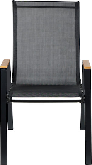 Gartenstühle Metallisch Leone Schwarz 54x74x91cm