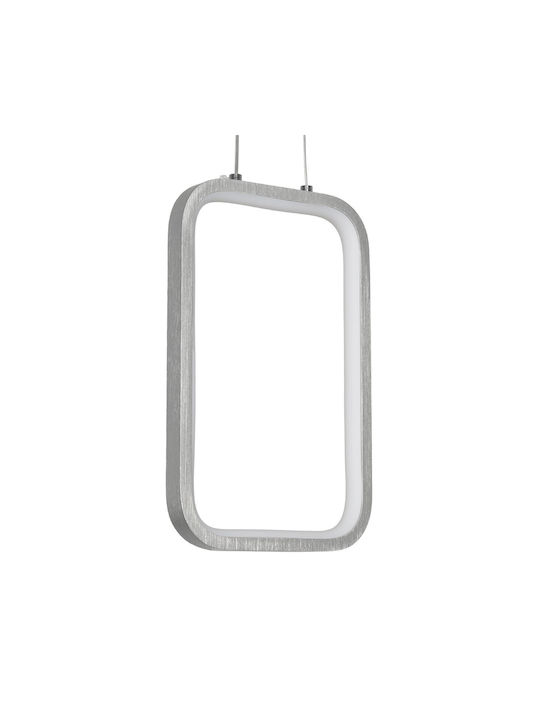 GloboStar DEROBA Висящо Осветително Тяло Сиво LED с Регулируема Бяла Светлина 16x25.5см