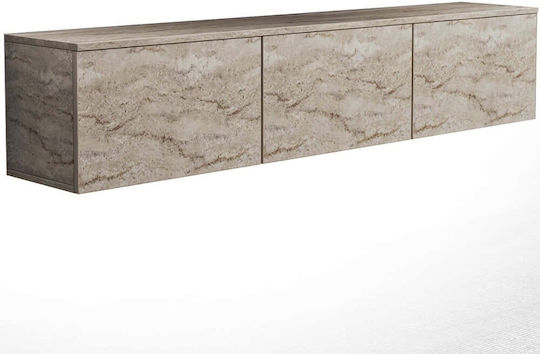 Έπιπλο TV Επιτοίχιο με Φωτισμό Led Travertine Beige 160x32x35εκ. Έπιπλο TV Επιτοίχιο με Φωτισμό Led Travertine Beige 160x32x35εκ.