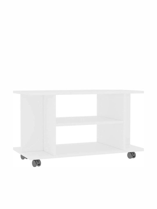Έπιπλο Τηλεόρασης με Ρόδες Λευκό Μ80xΠ40xΥ40cm
