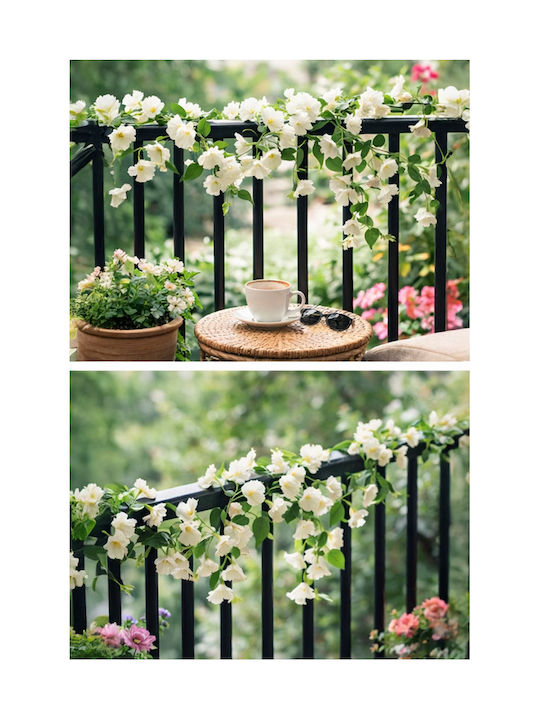 Garland Petunias White Flowers 0x0x165cm Monochrome Evergreens