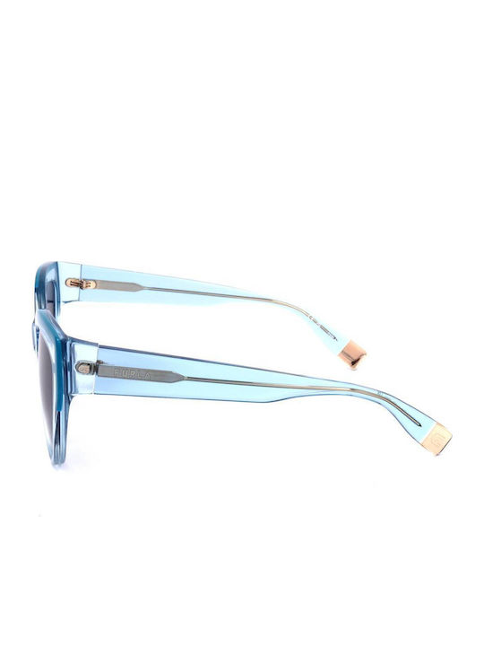 Furla Women's Sunglasses with Blue Plastic Frame and Blue Gradient Lens
