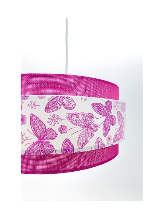 SteweHome Kids Ceiling Light Butterfly Girl Pink 25x60cm
