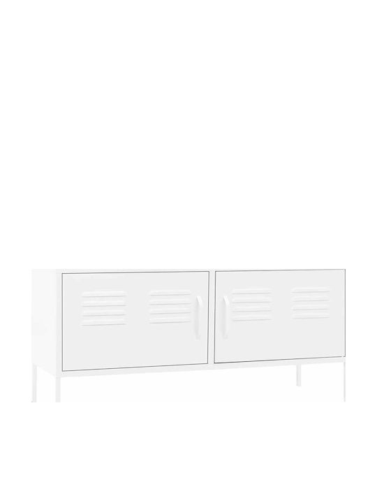 Stand TV Metalic Alb L105xA35xÎ50cm