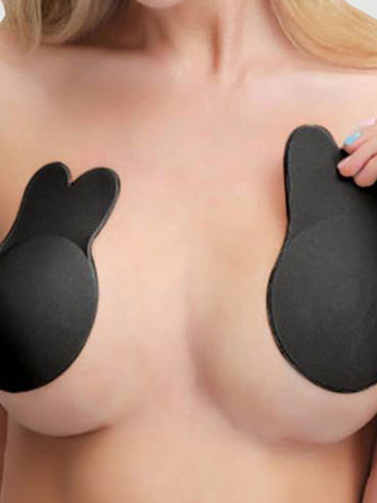 Black Strapless Women Rabbit Ear Breast Lift Up