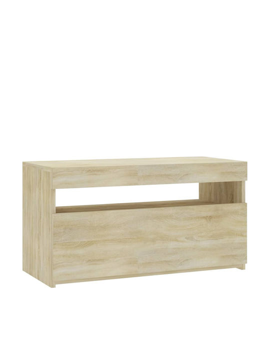 Έπιπλο Τηλεόρασης με Φωτισμό LED Μπεζ Μ75xΠ35xΥ40cm