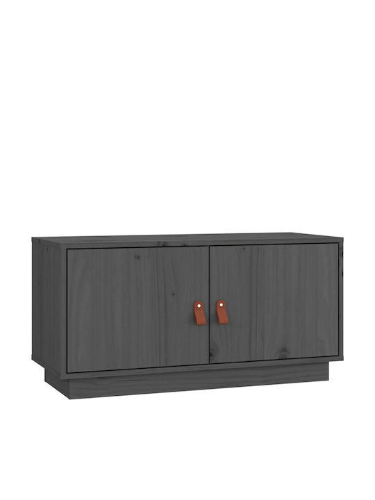 vidaXL TV-Ständer aus Massivholz Grau M80xT34xH40cm