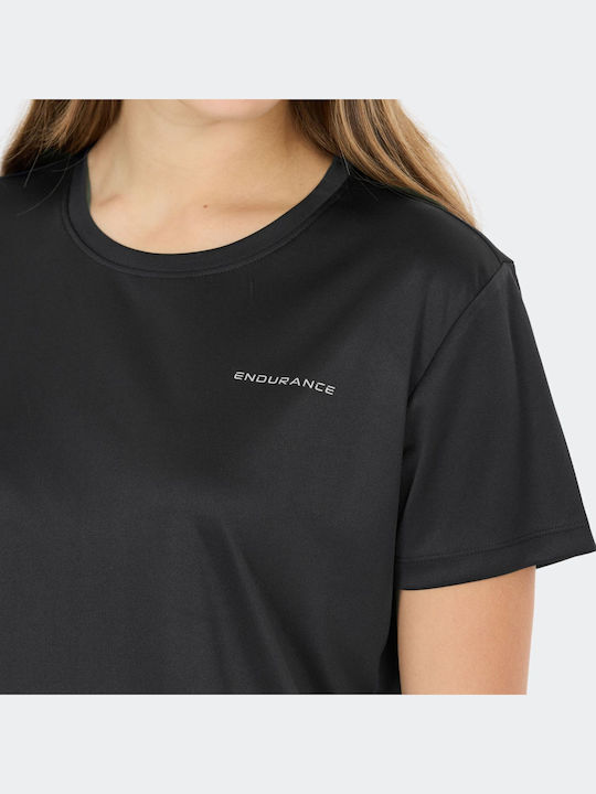 Damen Sport T-Shirt Schwarz