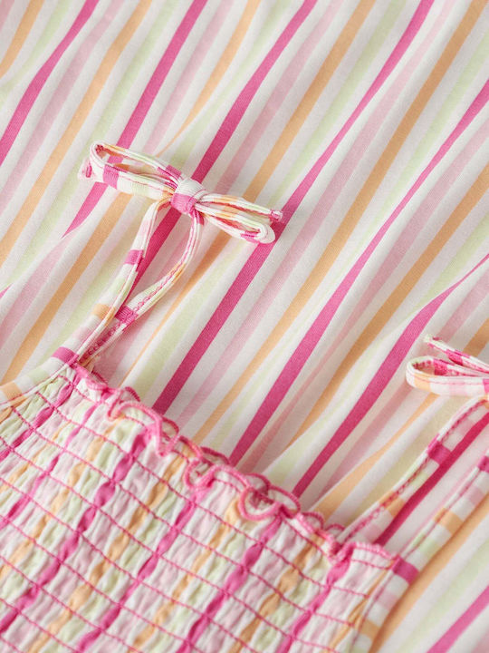 Girls Dress Sleeveless Striped Multicolour