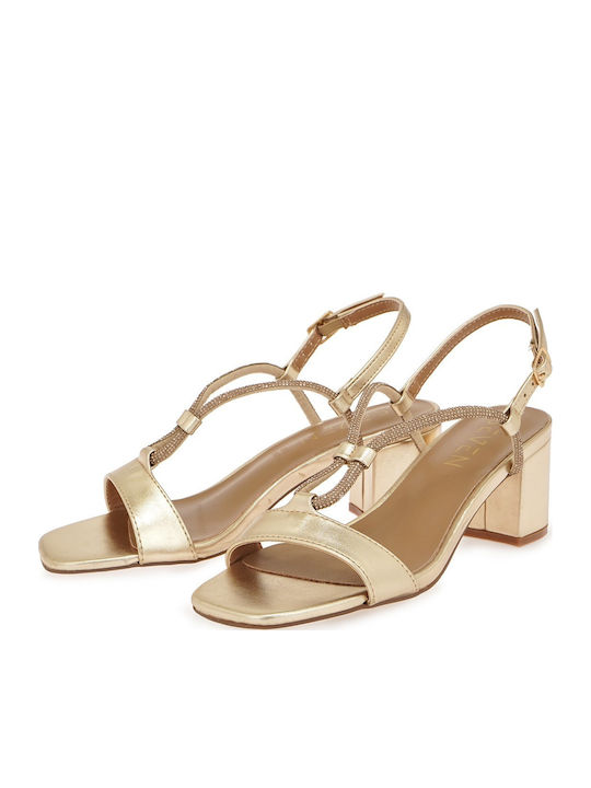 Seven Sandals with Strass Gold