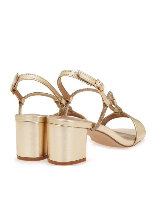 Sandals with Strass Gold
