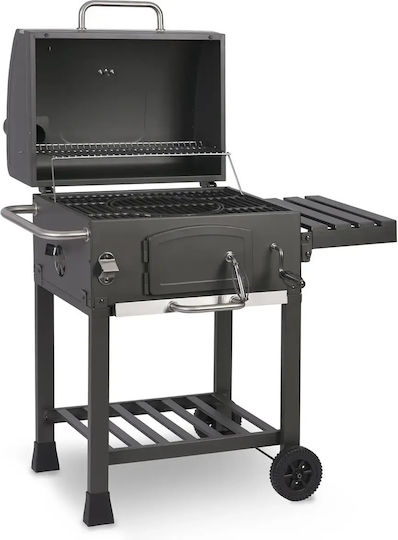 Smartic Rostfreier Stahl Holzkohlegrill mit Thermometer 43x43cm