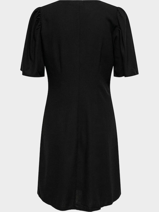 Summer Mini Shirt Dress Black