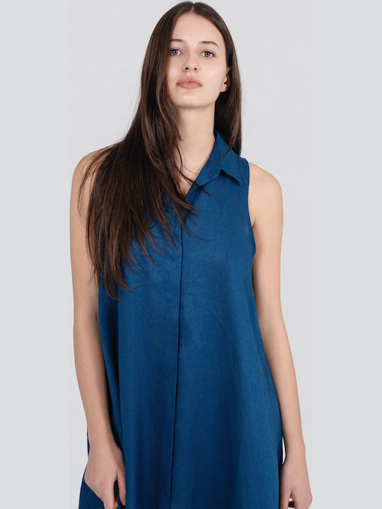 Summer Shirt Dress Blue