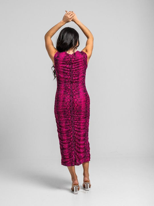 Summer Midi Evening Dress Drape with Tearing Snake