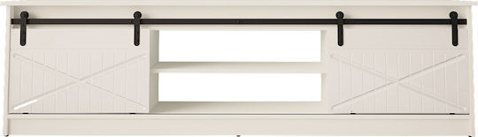 TV-Ständer Eckig Bodenstehend mit LED-Beleuchtung Weiß/Glänzend Weiß 200x56,7x35cm