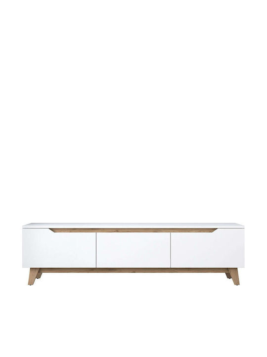 TV-Ständer A-g D Weiß Eiche M180xT35xH48.3cm