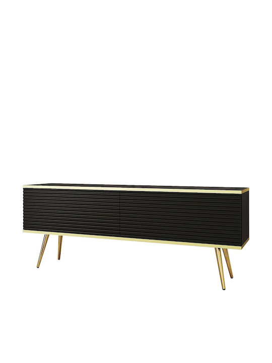 Έπιπλο Τηλεόρασης Ανθρακί / Χρυσό Μ135xΠ32xΥ53cm