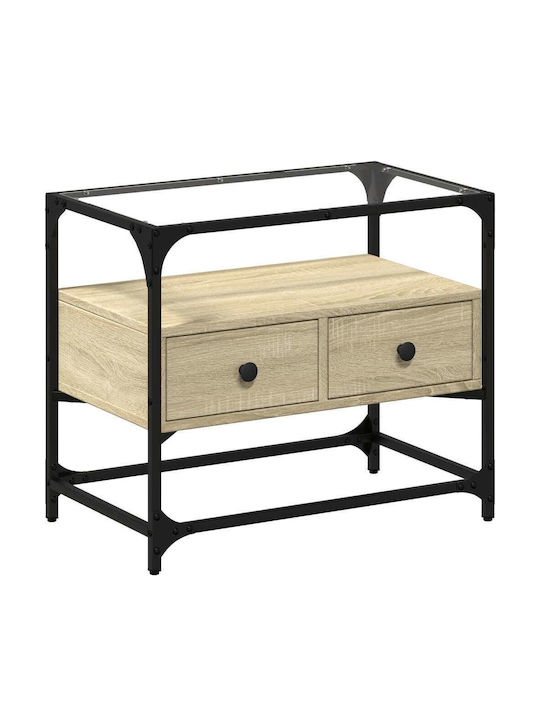 TV Stand Made of Metal and Brown Wood M60xD35xH51cm