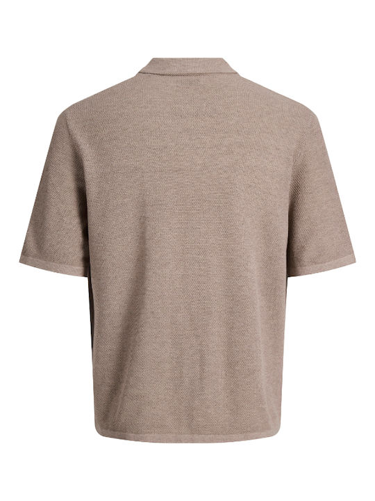 Resort Short Sleeve Shirt in Regular Fit Beige