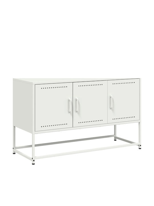 vidaXL TV-Ständer Metall Weiß M100.5xP39xH60.5cm