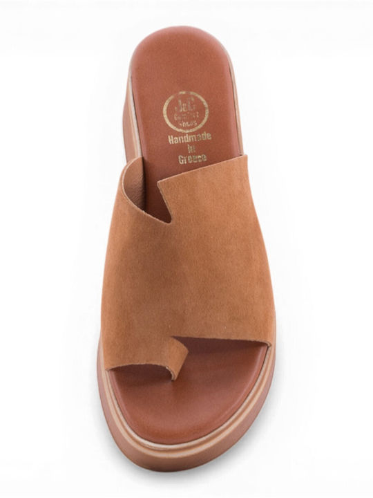 Summer Women's Platform Shoes in Brown Slipper Style