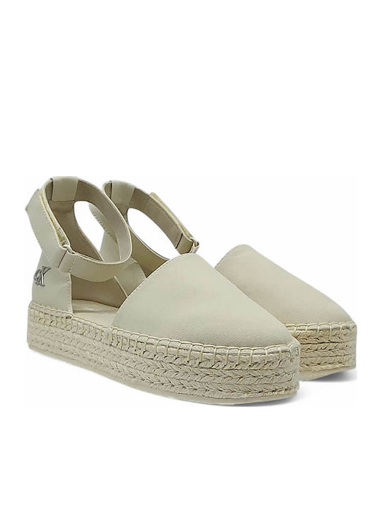 Women's Summer Platforms In Beige Espadrille Style