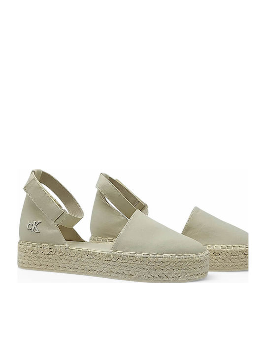Women's Summer Platforms In Beige Espadrille Style