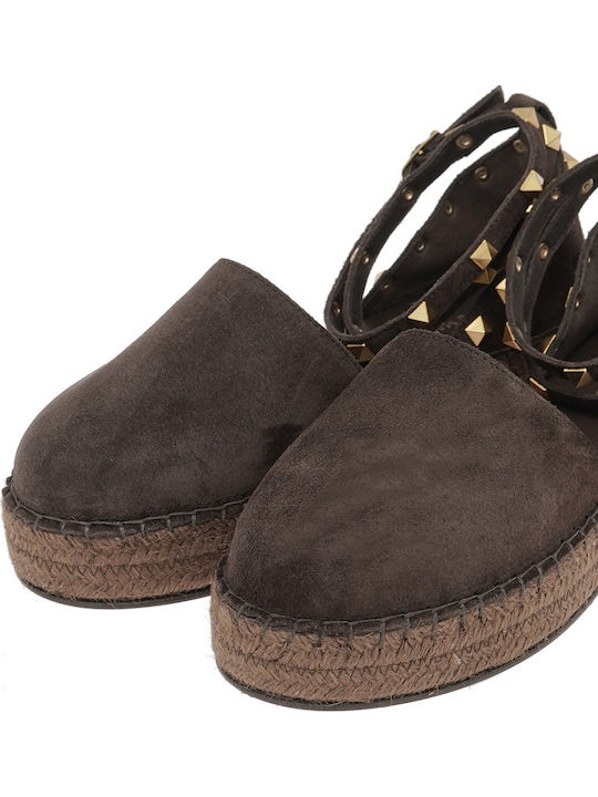 Women's Platforms in Brown Espadrille Style