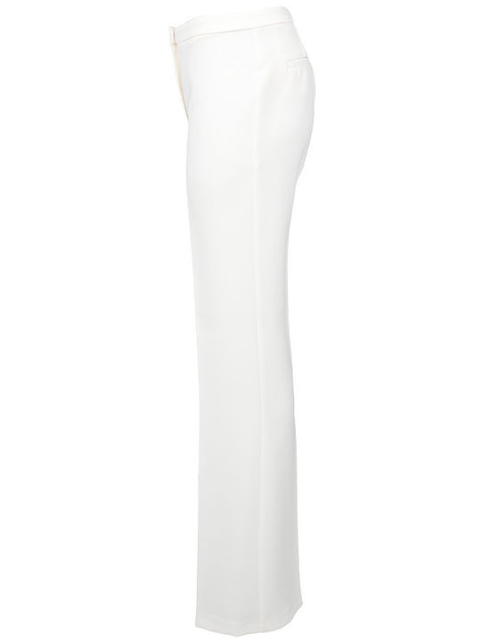 Women's Crepe Flared Trousers White